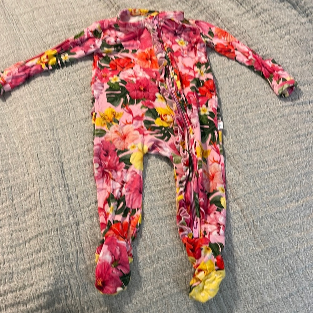 Posh Peanut Malana ruffle zipper footie